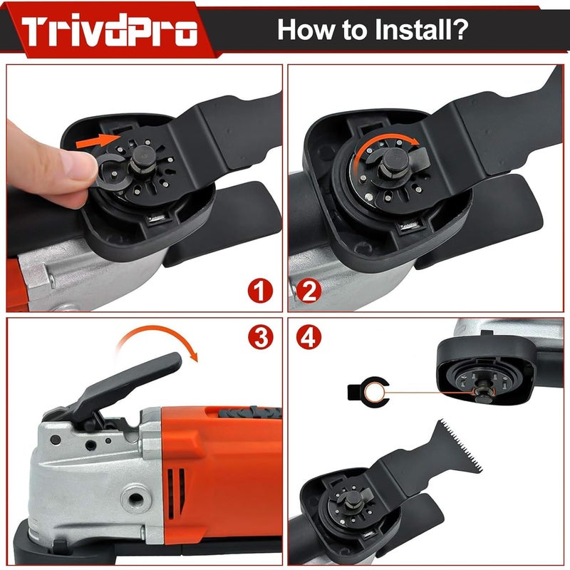 TrivdPro 105PCS Oscillating Saw Blades, Professional Universal Titanium Multitool Blades for Wood Plastics Metal, Quick Release Multi Tool Blades Kits Fit Dewalt Ryobi Milwaukee Rockwell Fein - Image 5
